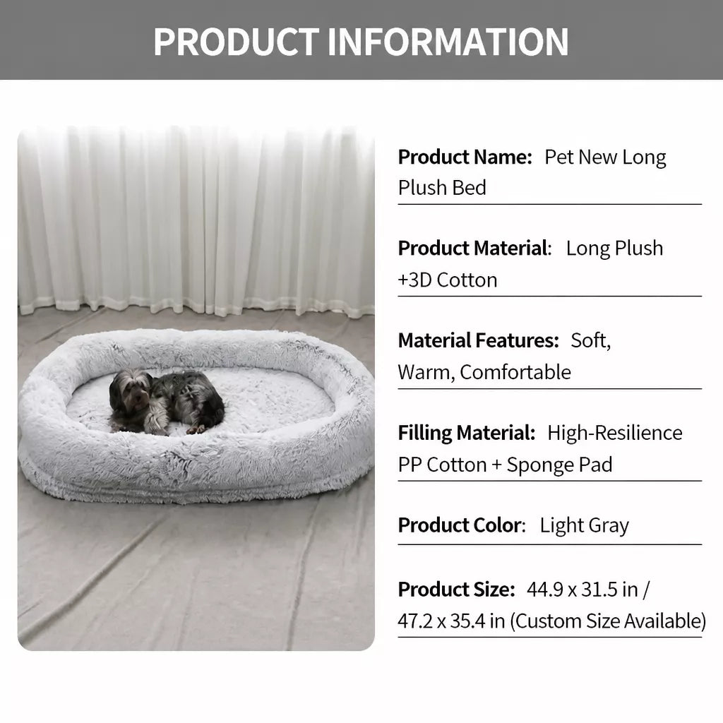 Extra-Large Washable Plush Pet Bed for Dogs and Cats