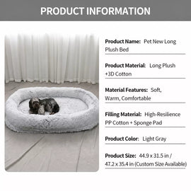 Extra-Large Washable Plush Pet Bed for Dogs and Cats