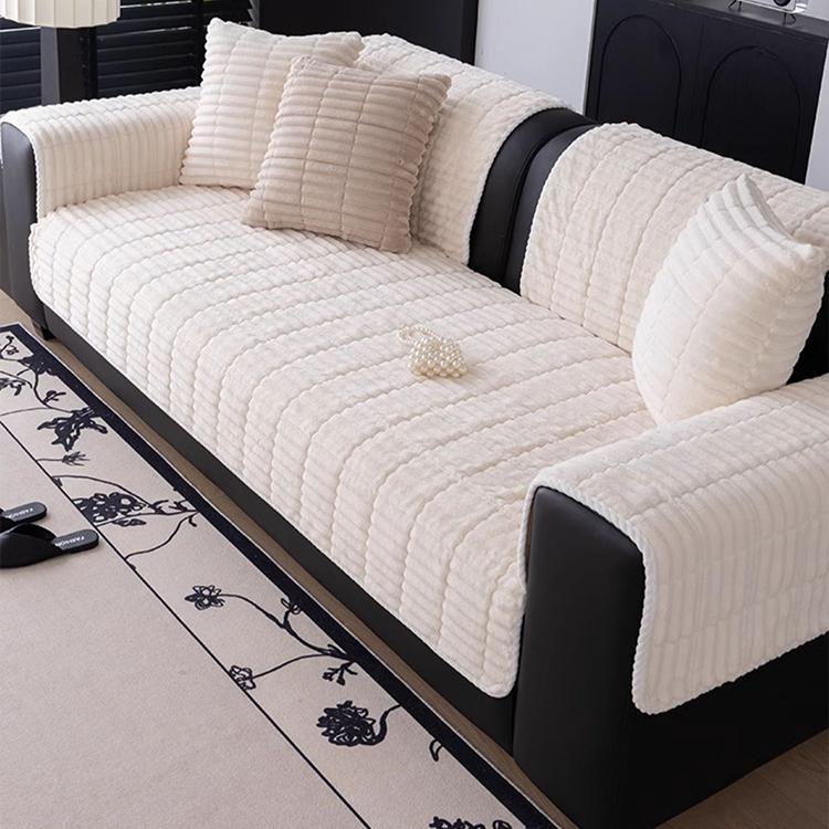 Cloud-Soft Ribbed Fleece Modular Couch Cover – gsft-9000 Secondary image