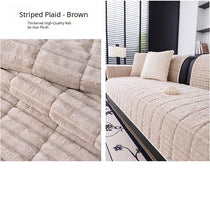 Cloud-Soft Ribbed Fleece Modular Couch Cover close view of the plush ribbed surface