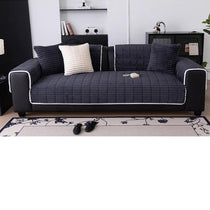 Cloud-Soft Ribbed Fleece Modular Couch Cover plush couch cover arranged with matching cushions