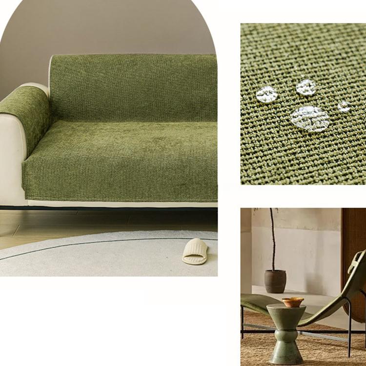 Nano-Shield Waterproof Chenille Sofa Cover dense chenille weave in a styled living room