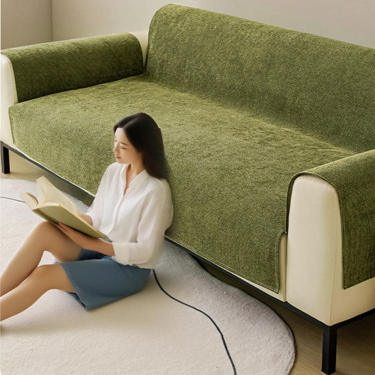 Nano-Shield Waterproof Chenille Sofa Cover water-repellent surface with beaded droplets