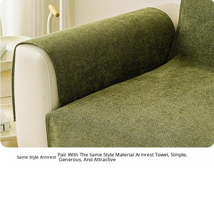 Nano-Shield Waterproof Chenille Sofa Cover coordinated armrest and seat coverage