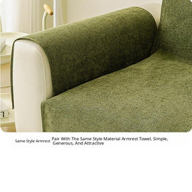 Nano-Shield Waterproof Chenille Sofa Cover coordinated armrest and seat coverage