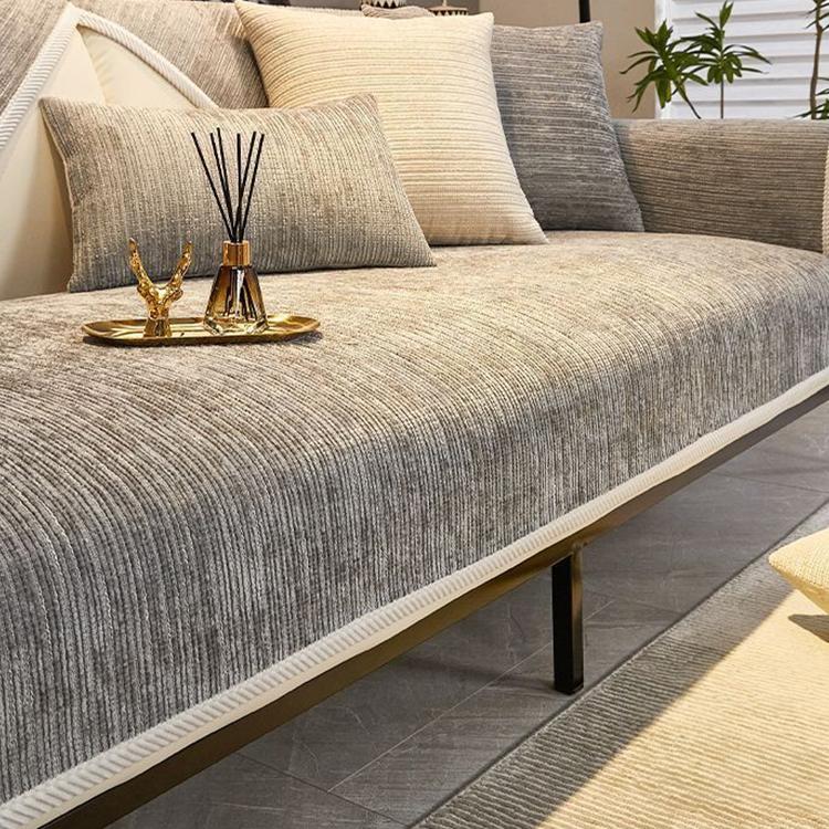 Ribbed Jacquard Chenille Modular Couch Cover – gsft-9002 Secondary image
