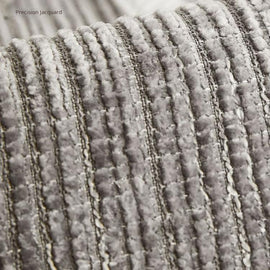 Ribbed Jacquard Chenille Modular Couch Cover bound edge detail in contrasting cream