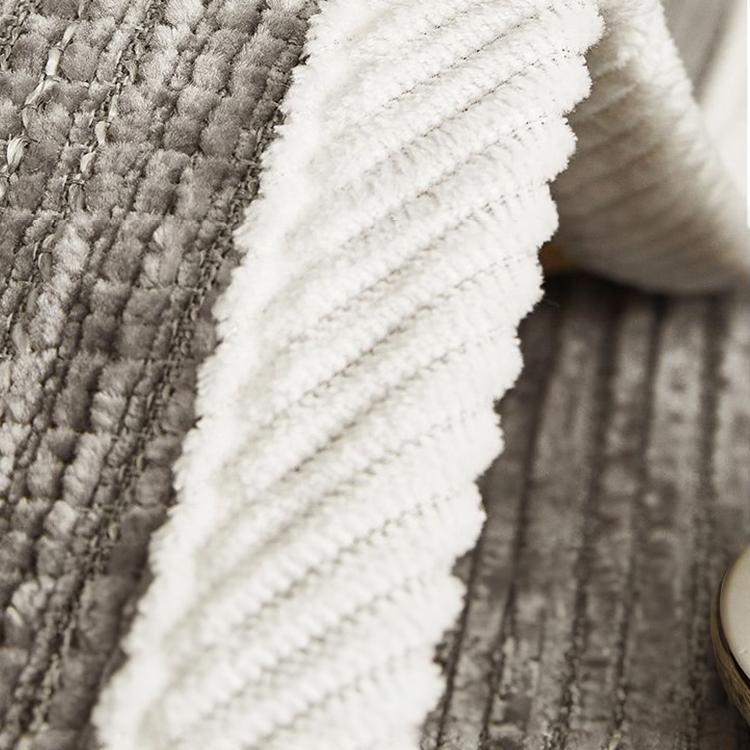 Ribbed Jacquard Chenille Modular Couch Cover stacked color options with fine vertical ribs