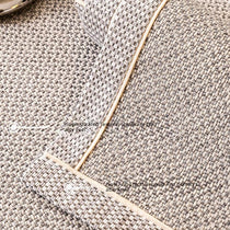Contrast-Trim Woven Faux Linen Couch Cover non-slip dotted backing detail