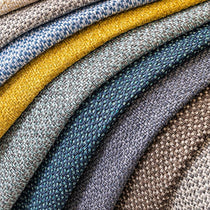 Contrast-Trim Woven Faux Linen Couch Cover tailored border framing the seat cover