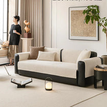Cloud-Bouclé Chenille Modular Couch Cover styled on a modern black-frame sofa