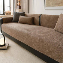 Cloud-Bouclé Chenille Modular Couch Cover styled on a modern black-frame sofa