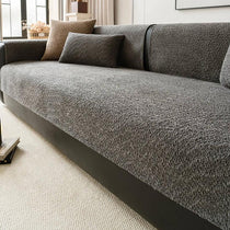 Cloud-Bouclé Chenille Modular Couch Cover plush looped chenille texture close-up