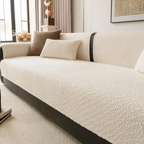 Cloud-Bouclé Chenille Modular Couch Cover relaxed sofa styling in a warm neutral room