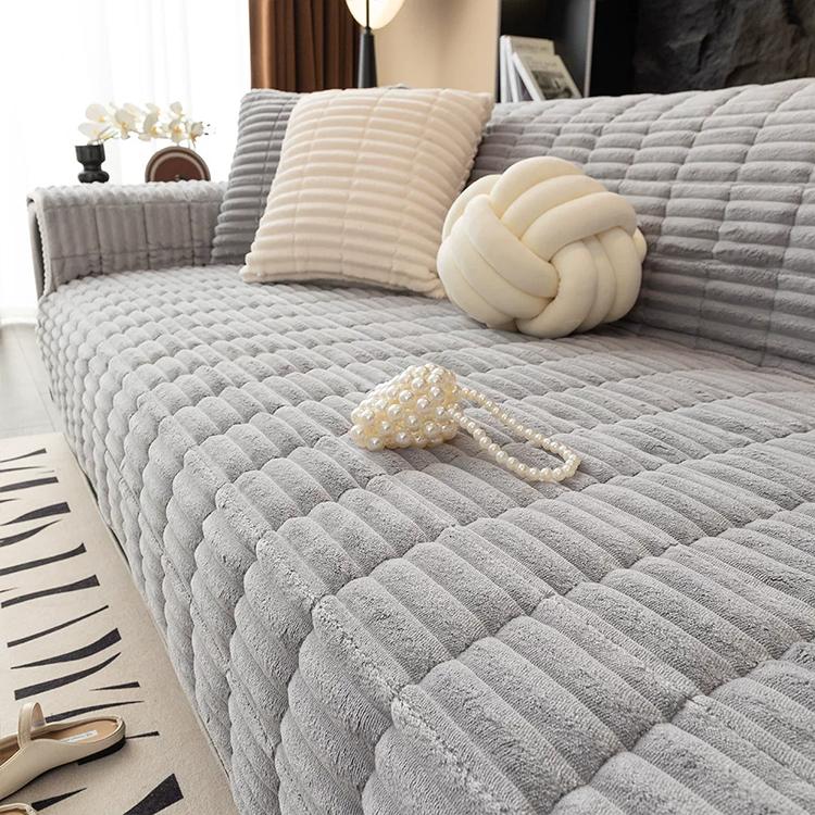 Light gray option for the Plush Ribbed Fleece Couch Cover