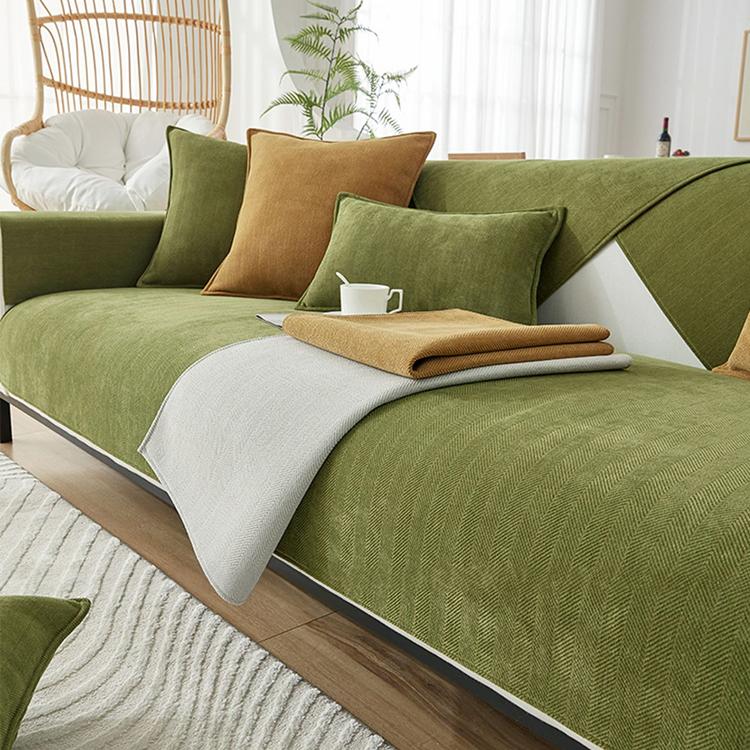 Herringbone Chenille Couch Cover – Pet-Proof Furniture Protector – gsft-9006 detail showing the breathable herringbone chenille weave