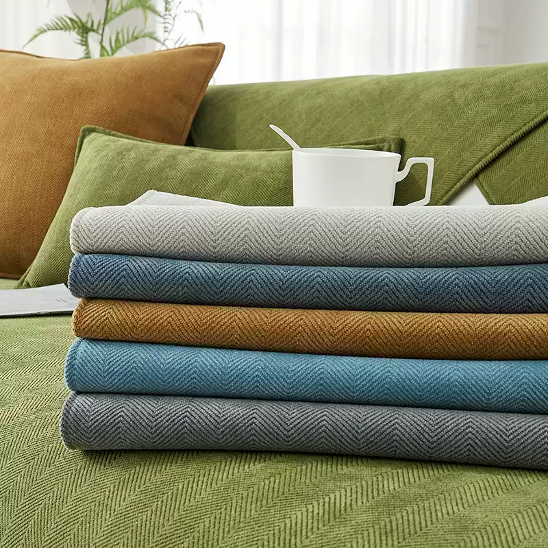 Herringbone Chenille Fabric Furniture Protector Couch Cover gsft-9006