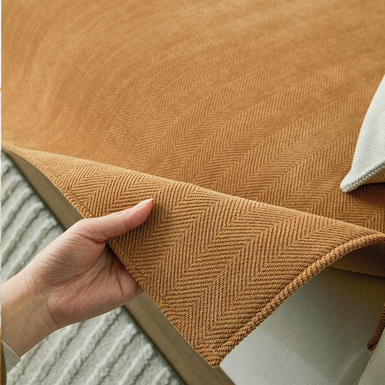 Herringbone Chenille Couch Cover – Pet-Proof Furniture Protector – gsft-9006 detail showing the finished panel edge