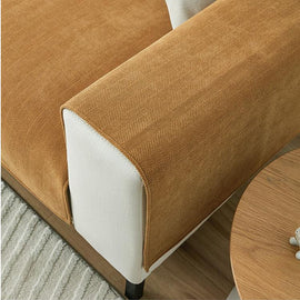Herringbone Chenille Couch Cover – Pet-Proof Furniture Protector – gsft-9006 detail showing a modular sofa arrangement