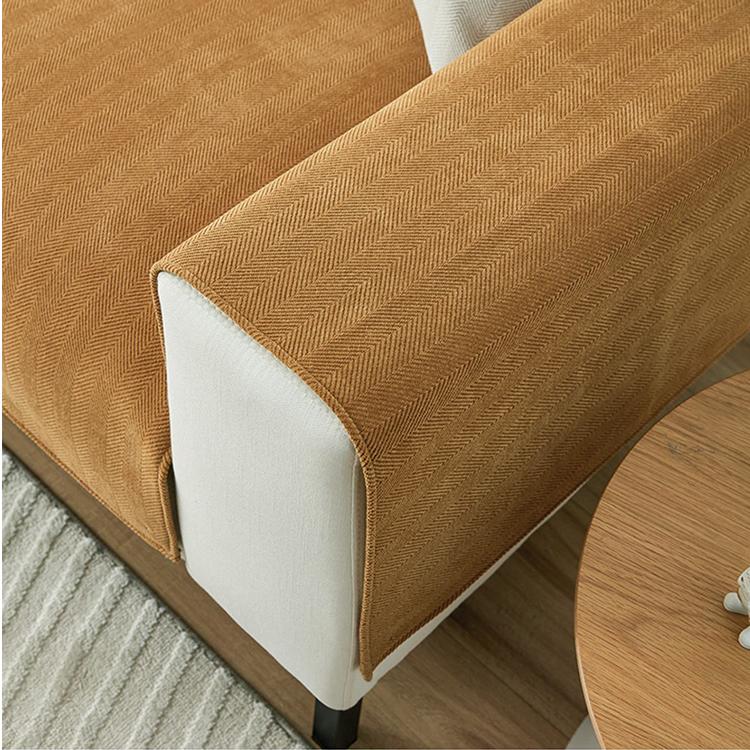 Herringbone Chenille Couch Cover – Pet-Proof Furniture Protector – gsft-9006 detail showing a modular sofa arrangement
