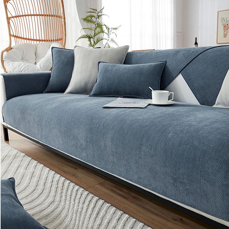Herringbone Chenille Couch Cover – Pet-Proof Furniture Protector – gsft-9006 detail showing the breathable herringbone chenille weave