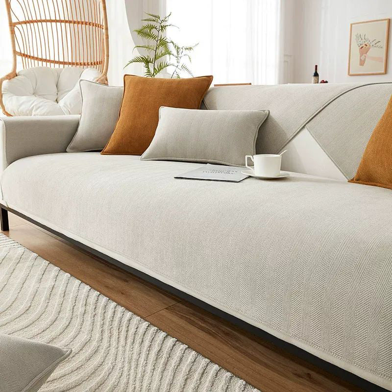 Herringbone Chenille Fabric Furniture Protector Couch Cover gsft-9006