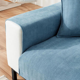 Herringbone Chenille Couch Cover – Pet-Proof Furniture Protector – gsft-9006 detail showing the finished panel edge