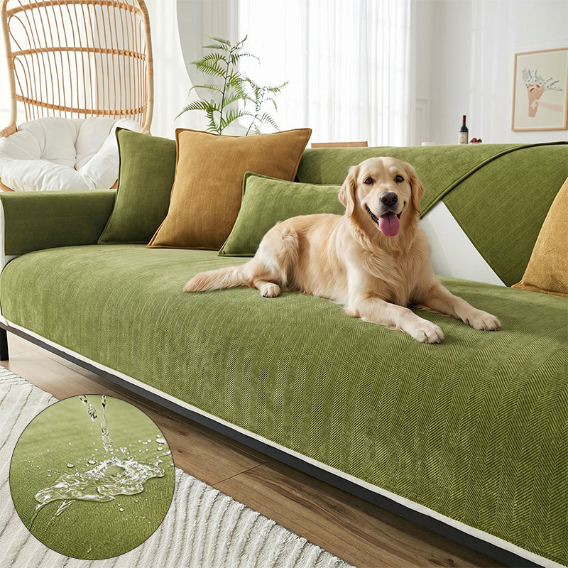 Herringbone Chenille Fabric Furniture Protector Couch Cover gsft-9006