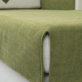 Herringbone Chenille Couch Cover – Pet-Proof Furniture Protector – gsft-9006 detail showing the six coordinated color options