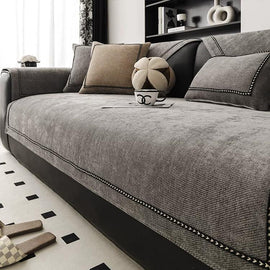 Dark gray option for the Contrast-Trim Chenille Couch Cover