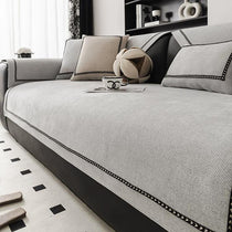 Light gray option for the Contrast-Trim Chenille Couch Cover