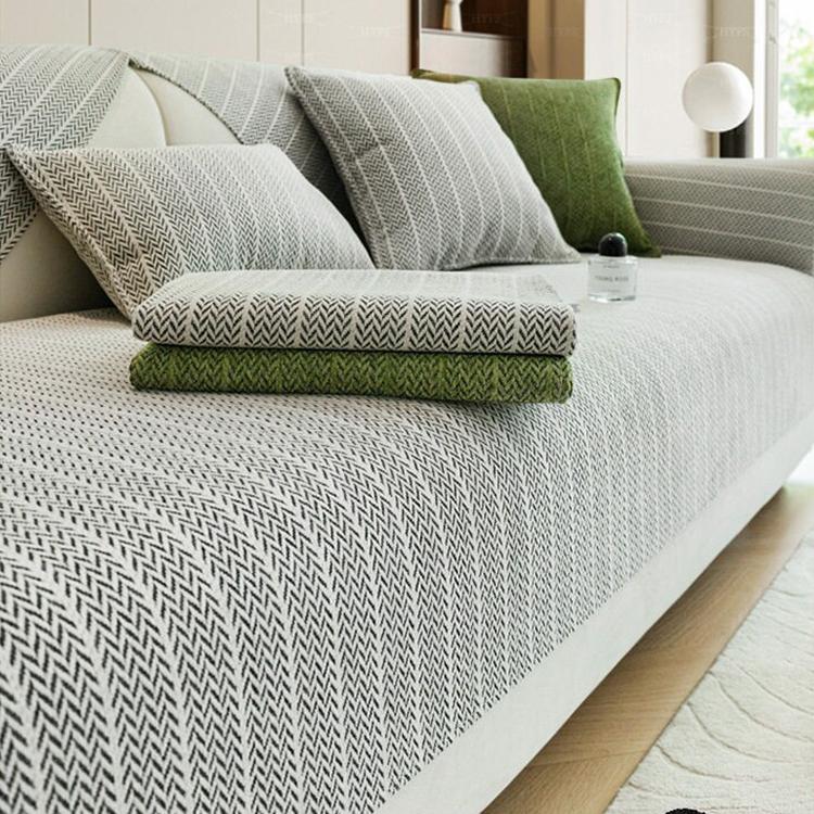Herringbone Chenille Non-Slip Sofa Protector - gsft-9009 Secondary image