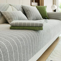 Herringbone Chenille Couch Cover detail showing the herringbone weave in close detail