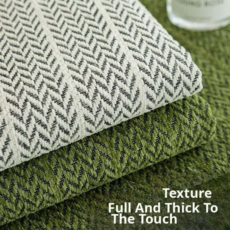 Herringbone Chenille Couch Cover detail showing a coordinated sofa arrangement