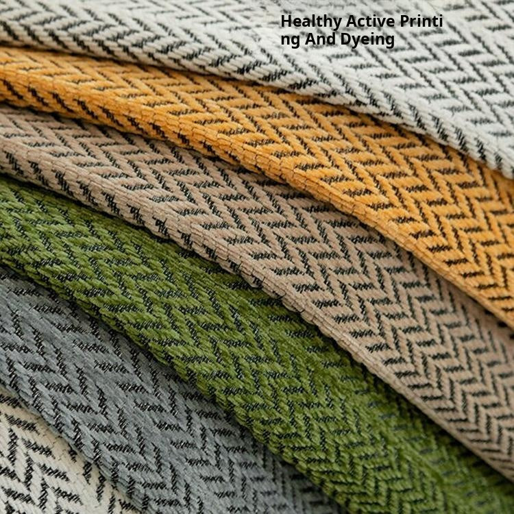Herringbone Chenille Couch Cover detail showing the fabric edge and thickness