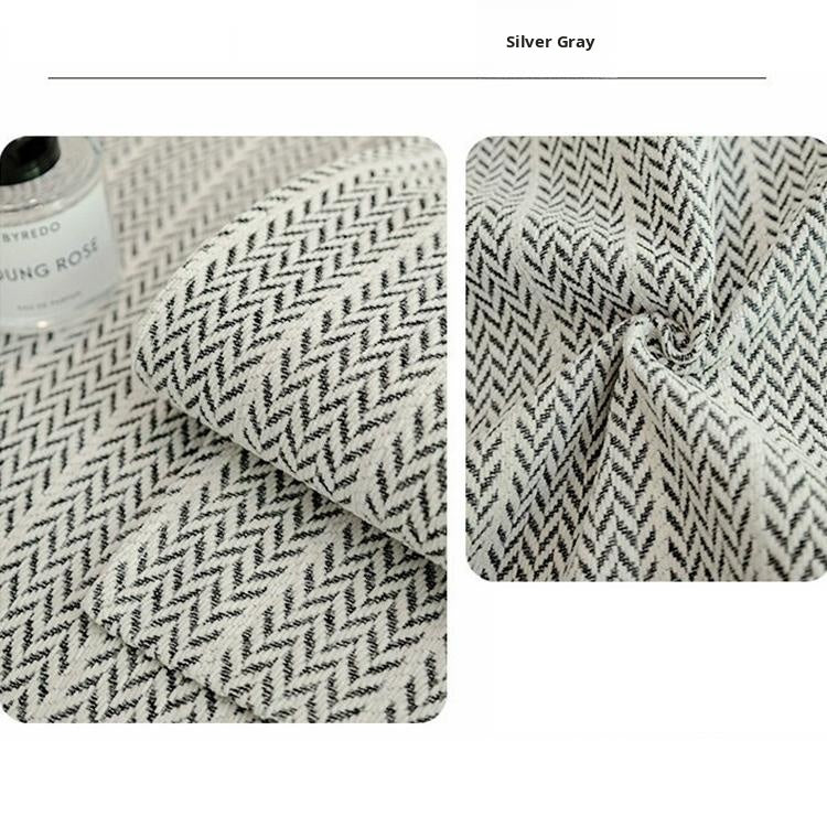 Herringbone Chenille Couch Cover detail showing the fabric edge and thickness