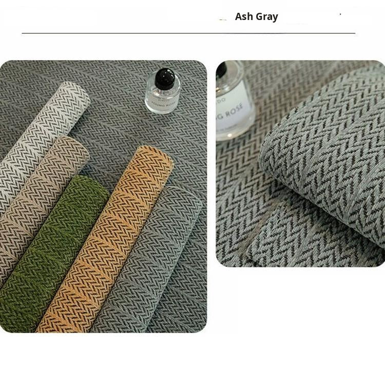 Herringbone Chenille Couch Cover detail showing the dotted anti-slip backing