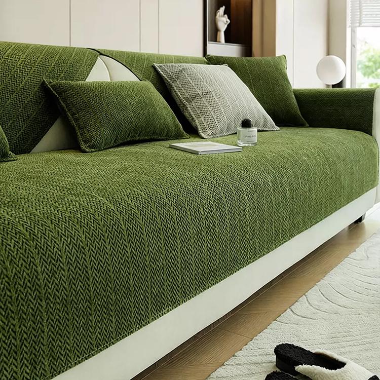 Green option for the Herringbone Chenille Couch Cover