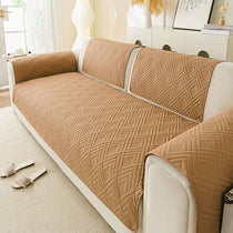 Camel color Style 1 option for the Water-Resistant Geometric Quilted Couch Cover