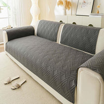 Dark gray Style 1 option for the Water-Resistant Geometric Quilted Couch Cover