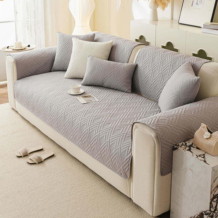 Gray Style 1 option for the Water-Resistant Geometric Quilted Couch Cover