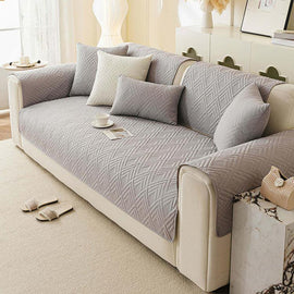 Gray Style 1 option for the Water-Resistant Geometric Quilted Couch Cover