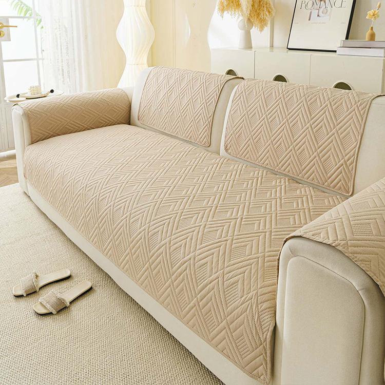 Khaki Style 1 option for the Water-Resistant Geometric Quilted Couch Cover