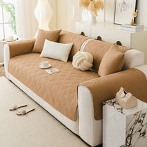Camel color Style 2 option for the Water-Resistant Geometric Quilted Couch Cover