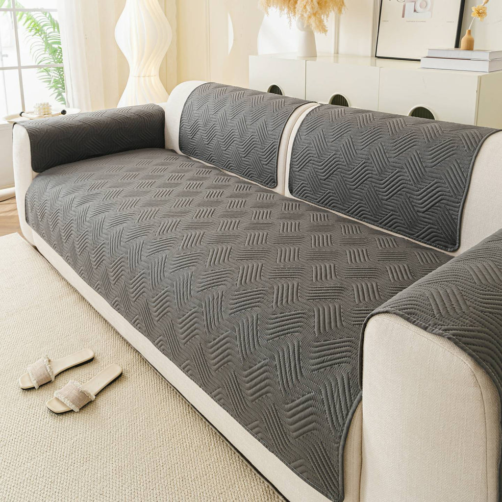 Dark gray Style 2 option for the Water-Resistant Geometric Quilted Couch Cover
