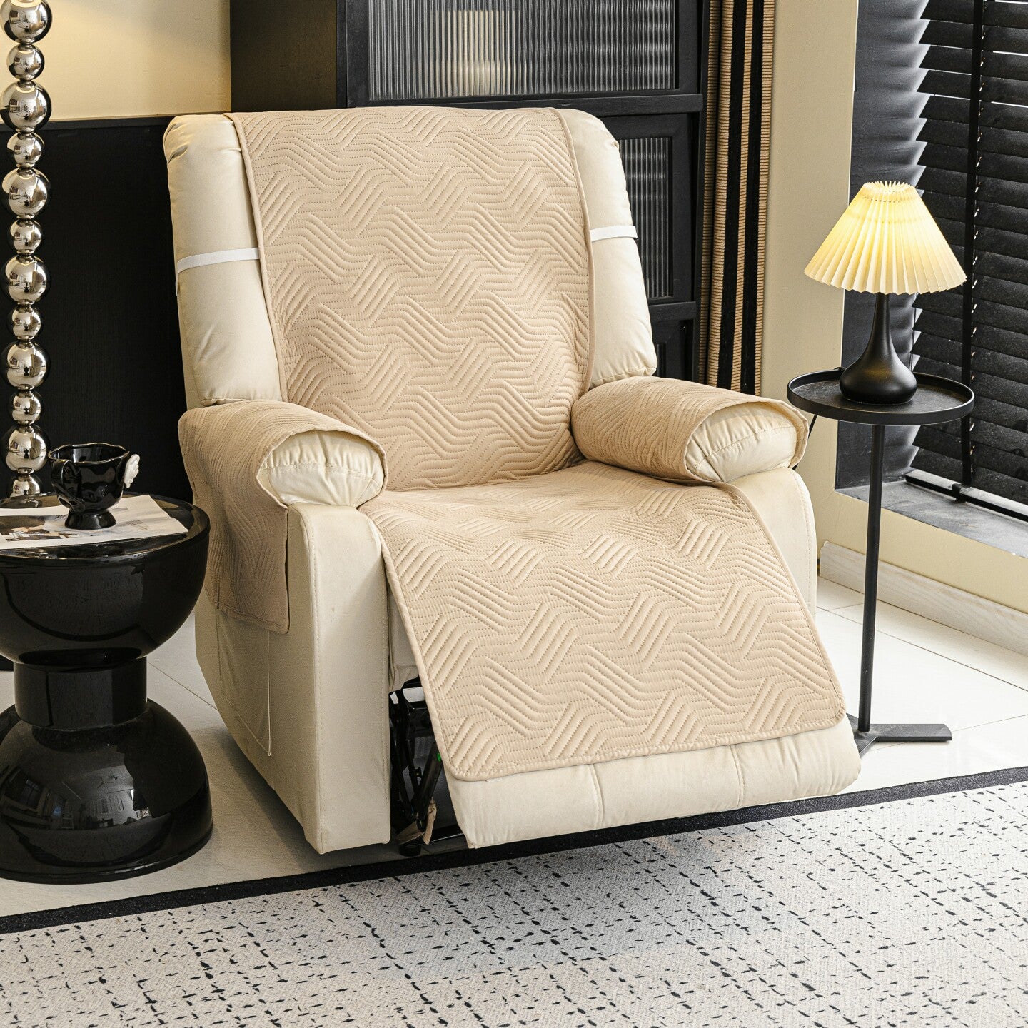 Khaki Style 2 option for the Water-Resistant Geometric Quilted Couch Cover