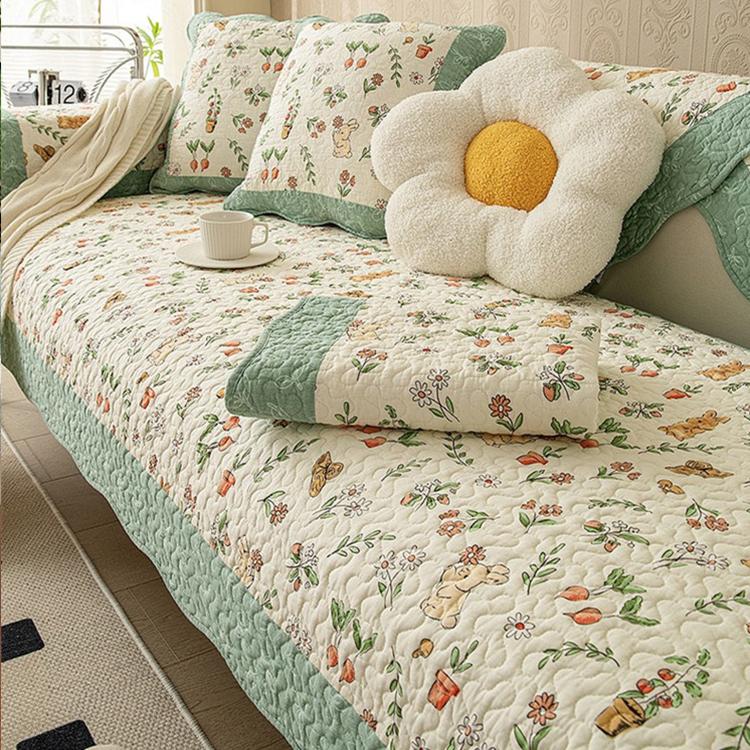 Reversible Cotton Patterned Couch Cover - gsft-9011 Secondary image