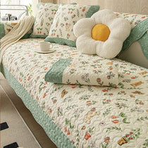 Reversible Patterned Cotton Couch Cover detail showing the quilted cotton surface
