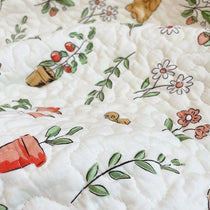Reversible Patterned Cotton Couch Cover detail showing the quilted cotton surface