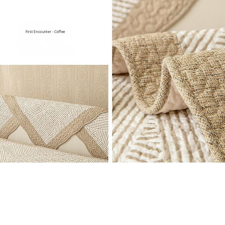Reversible Patterned Cotton Couch Cover detail showing the quilted cotton surface